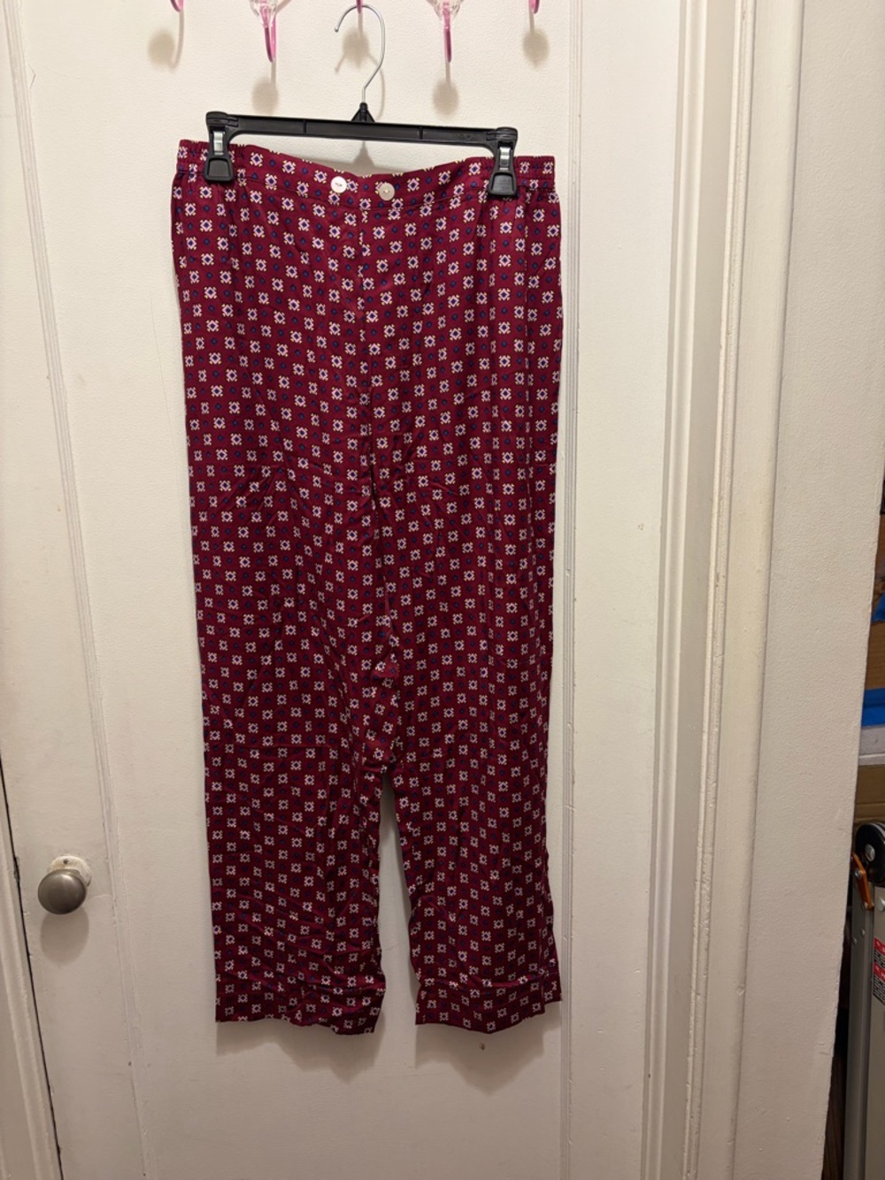 Anthropologie LyreBird burgundy patterned boho pants NWT Size extra small